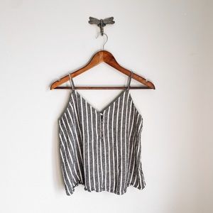 Abound Striped Cropped Tank Top